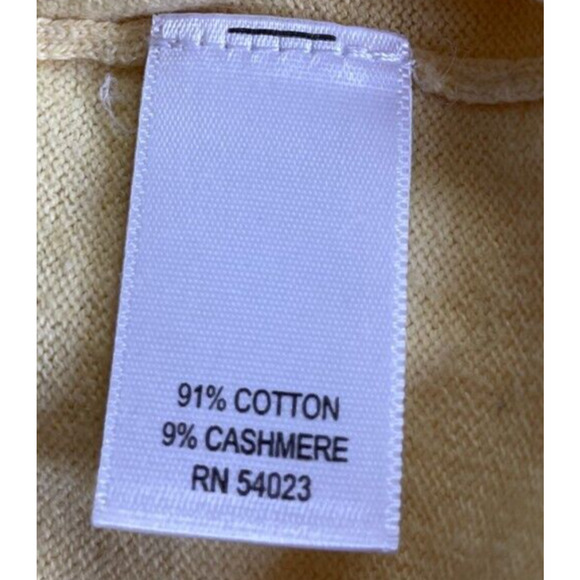 Banana Republic Men’s Yellow Cotton Cashmere Crew Neck Sweater Size XL - Picture 4 of 8